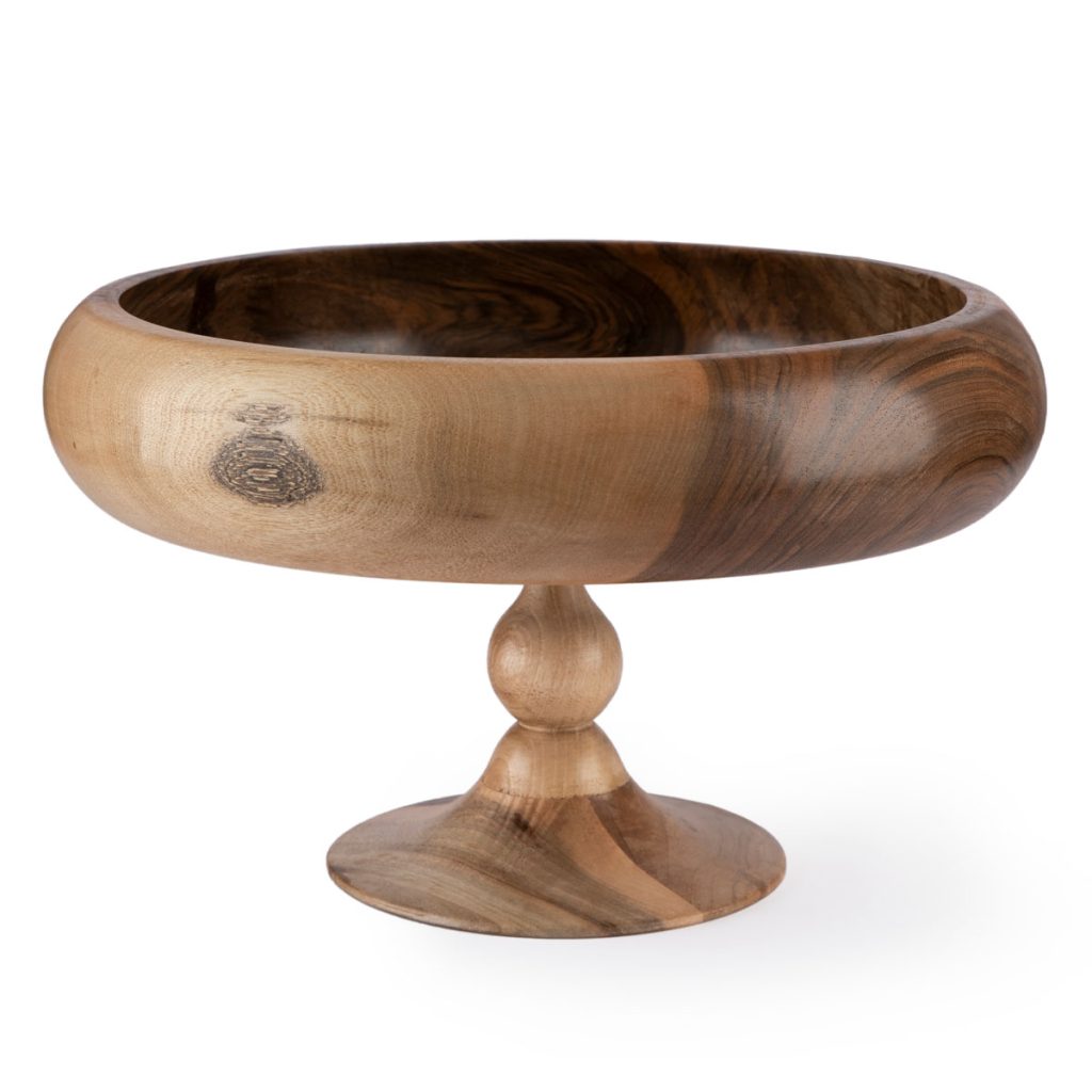 ظرف پذیرایی خمره ای پایه دار چوب گردو سایز بزرگ