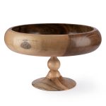 ظرف پذیرایی خمره ای پایه دار چوب گردو سایز بزرگ