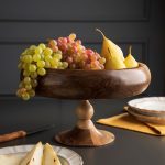 ظرف پذیرایی خمره ای پایه دار چوب گردو سایز بزرگ