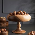 ظرف پذیرایی خمره ای پایه دار چوب گردو
